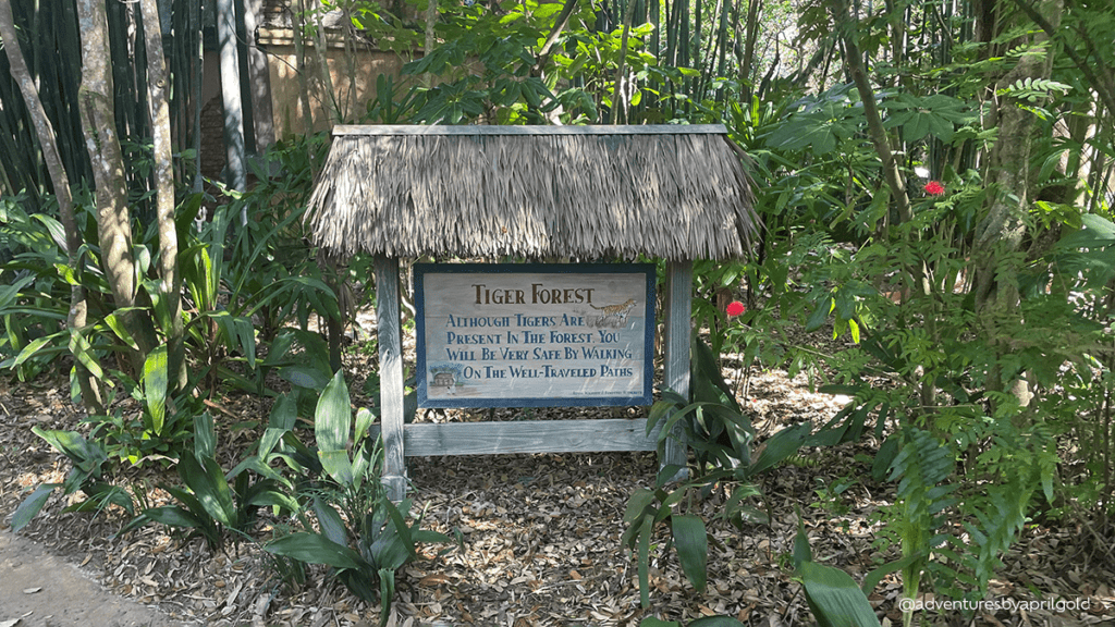 The entrance sign to Maharaja Jungle Trek at Disney's Animal Kingdom Park which is a great quiet place at Disney World.